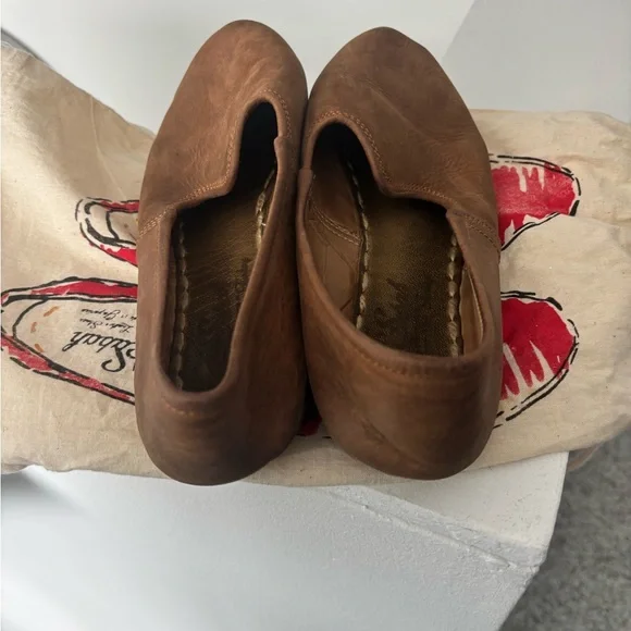 Sabah Brown Leather Slip-On Shoes Size 39 - Picture 4 of 9